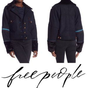 NWT FREE PEOPLE Eisenhower Wool Cropped Coat M